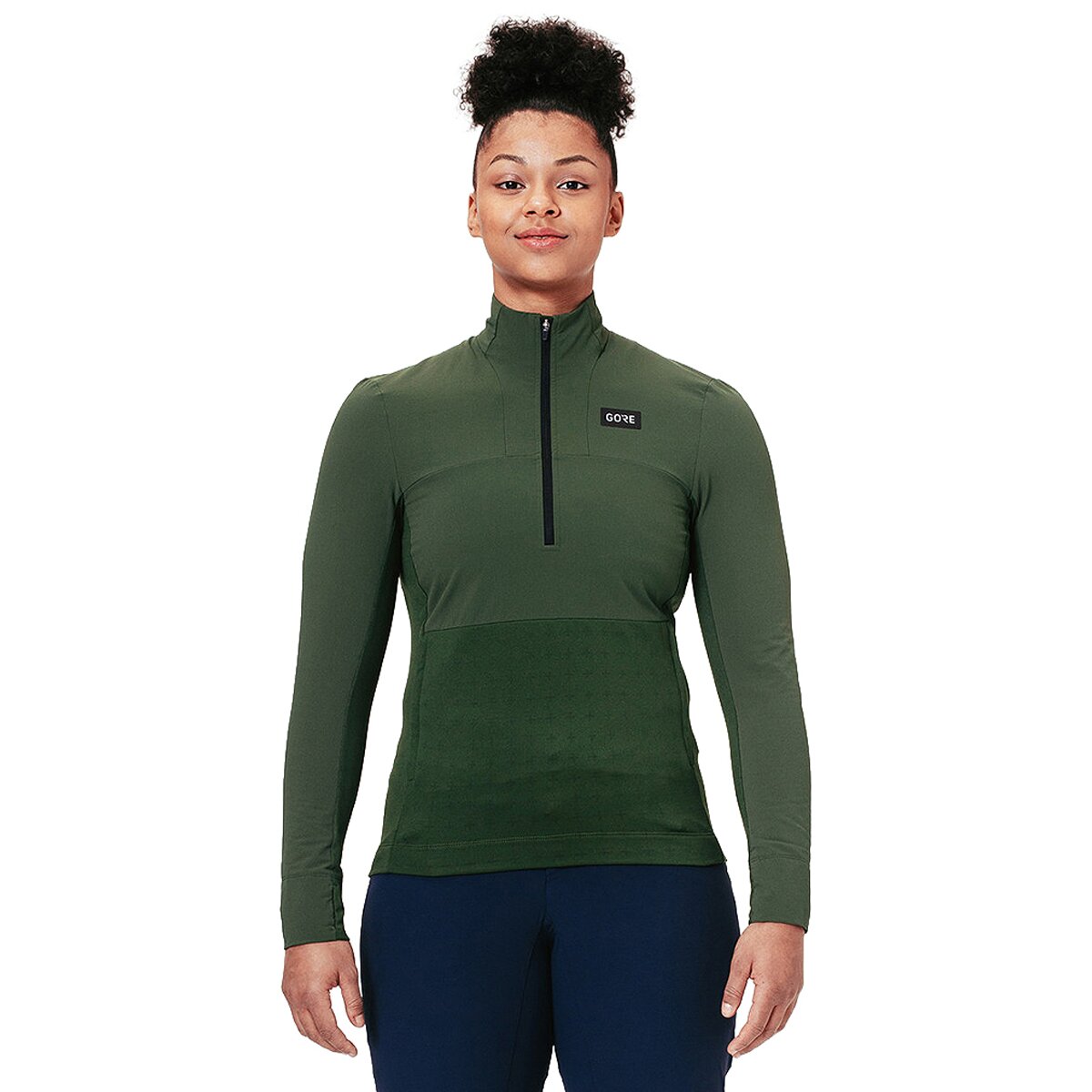 Image of GOREWEAR TrailKPR Hybrid 1/2-Zip Jacket - Women's Utility Green, M/8-10