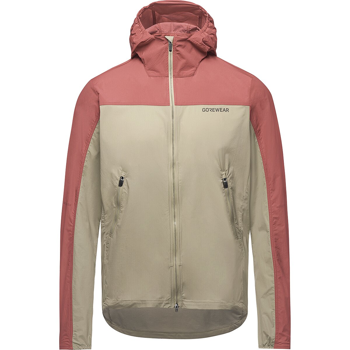 Image of GOREWEAR Fernflow Hooded Windbreaker - Men's Tech Beige/Lab Rose, L