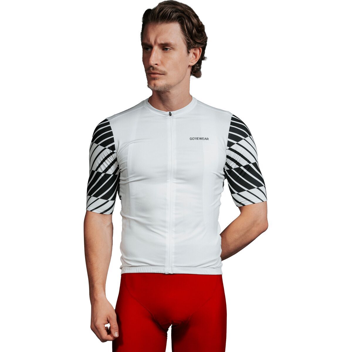 Image of GOREWEAR SWIFTRIDE Optical Jersey - Men's White/Black, US L/EU XL