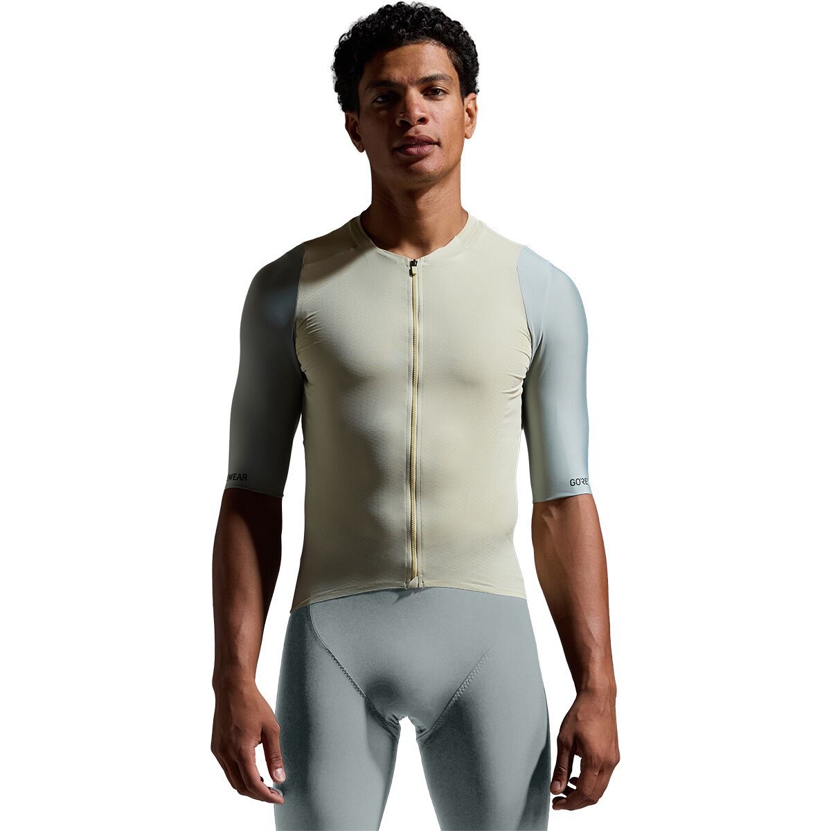 Image of GOREWEAR Distance 2.0 Short-Sleeve Jersey - Men's Tech Beige/Lab Gray, XL