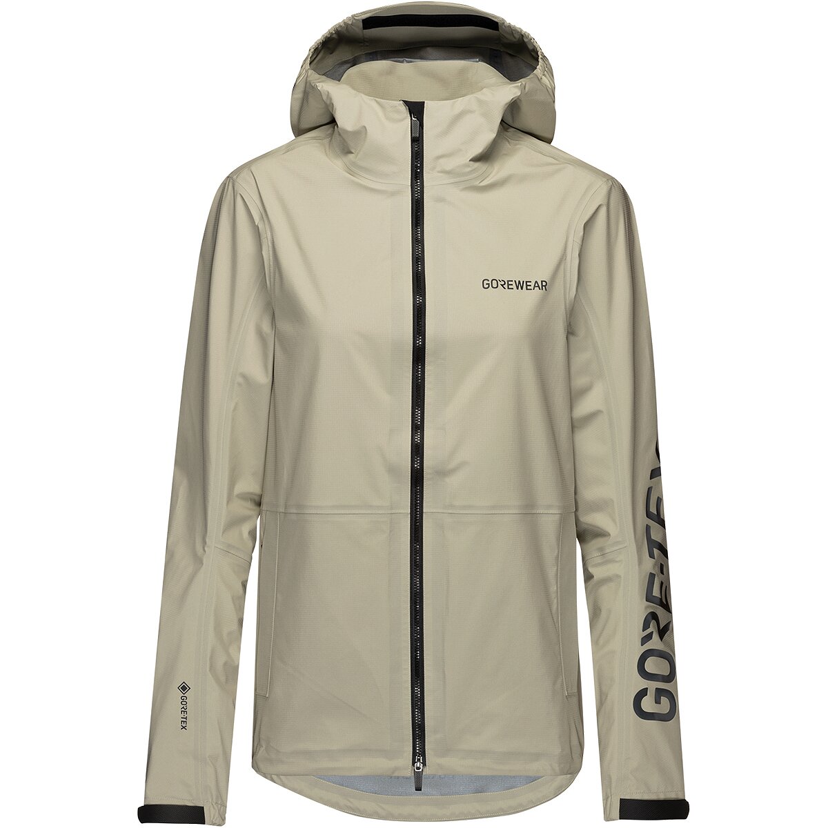 Image of GOREWEAR Lupra GORE-TEX Logo Hooded Jacket - Women's Tech Beige/Black, XS