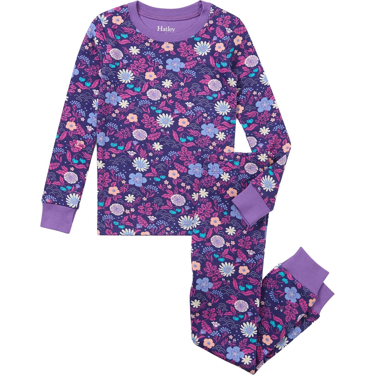 Hatley Hatley Cotton Rib Pajama Set - Kids' Tiny Flowers/Chive Blossom, 6 - $44.95 at Backcountry.com
