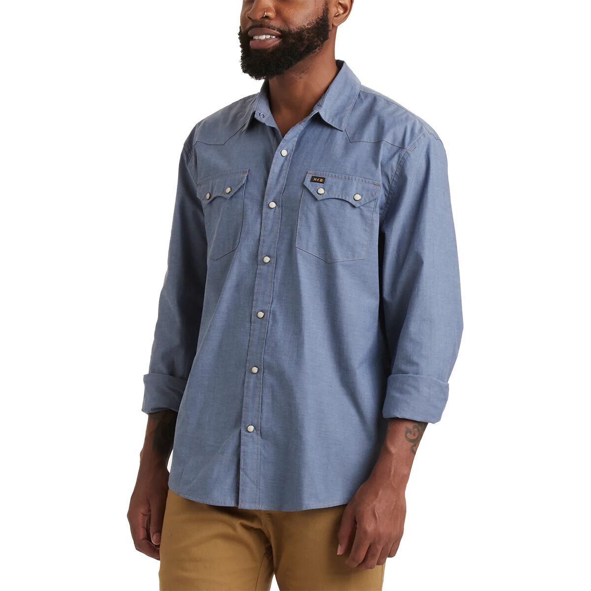 Howler Brothers Howler Brothers Crosscut Snap Shirt - Men's Classic Blue Chambray, S