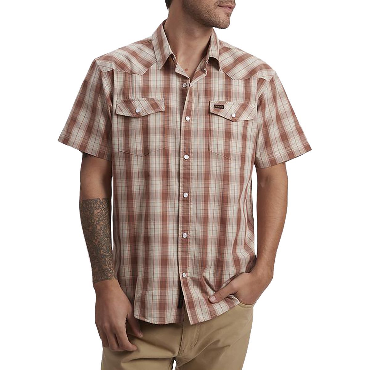 Howler Brothers H Bar B Snap Shirt - Men's Neches Plaid Red Clay, L