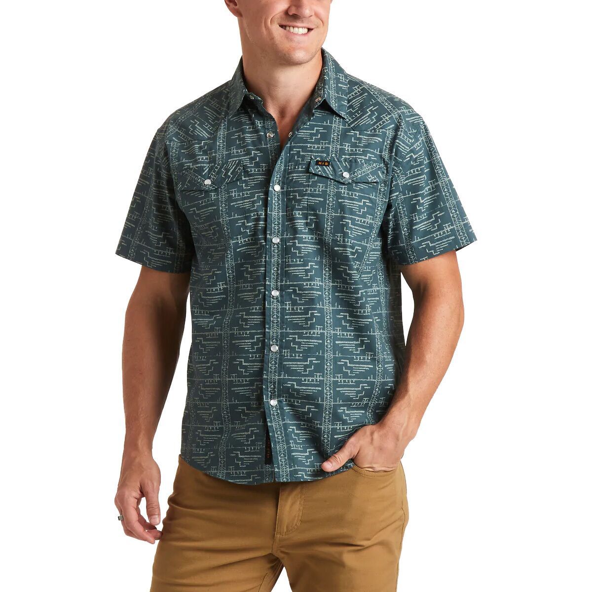 Howler Brothers H Bar B Snap Shirt - Men's Pictograph/Amphibian, XXL