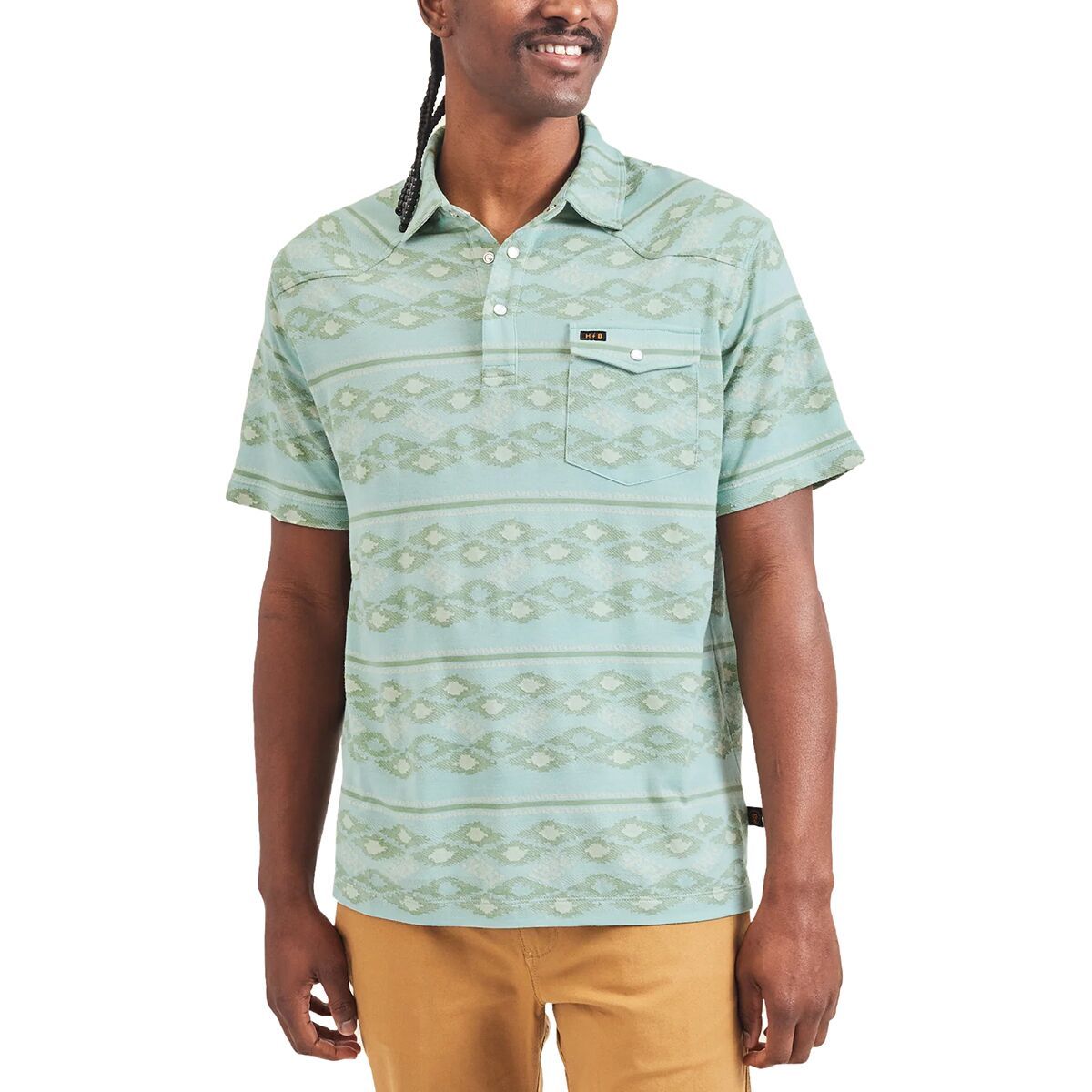 Howler Brothers Ranchero Jacquard Polo Shirt - Men's Taki Jacquard/Seafoam, XXL