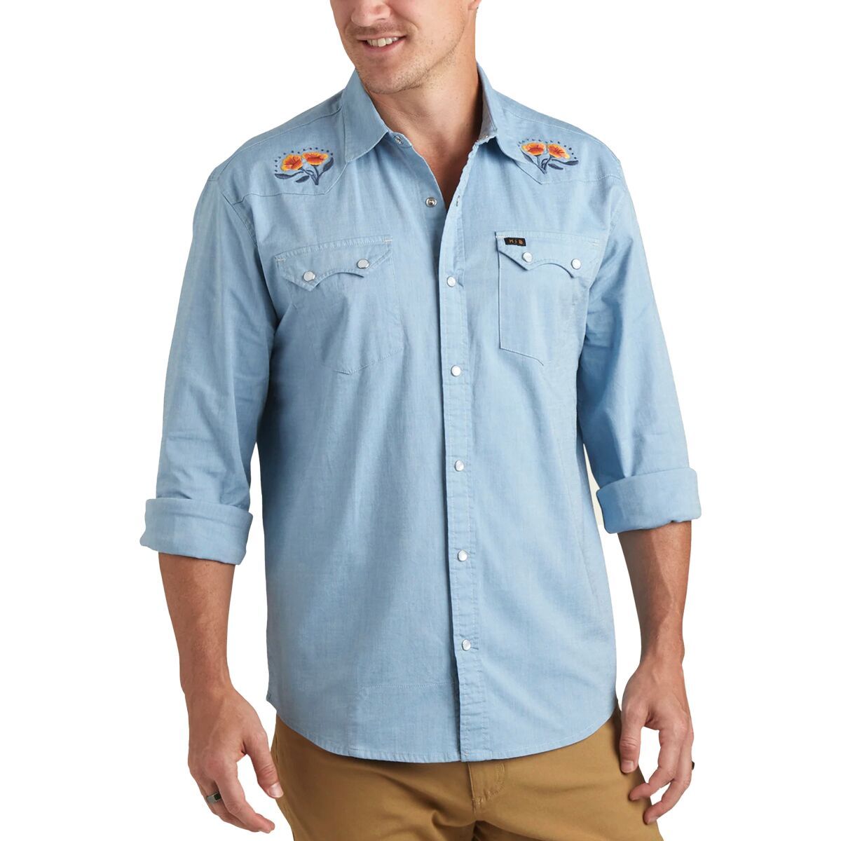 Howler Brothers Crosscut Deluxe Long-Sleeve Shirt - Men's Poppies, S