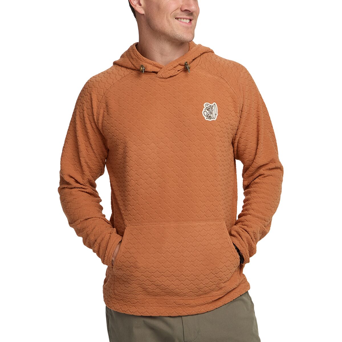 Image of Howler Brothers Palo Duro Fleece Hoodie - Men's Mountain Grid-Clay, S