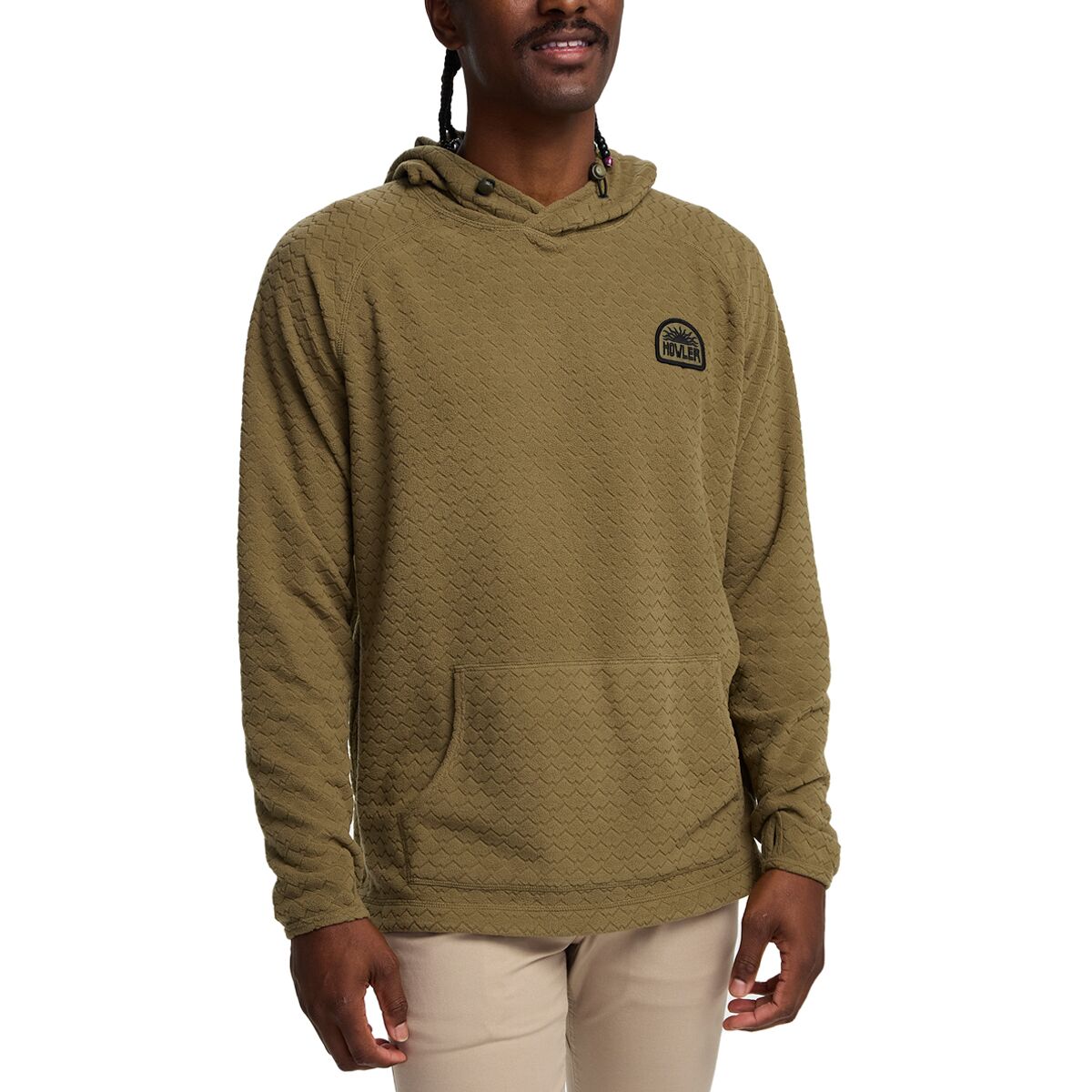 Image of Howler Brothers Palo Duro Fleece Hoodie - Men's Mountain Grid-Fatigue, S