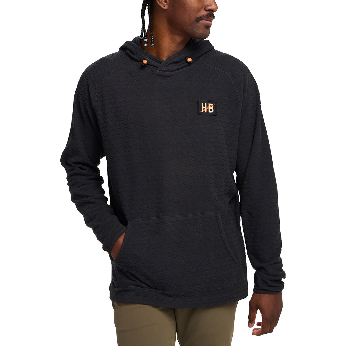 Image of Howler Brothers Palo Duro Fleece Hoodie - Men's Mountain Grid-Antique Black, S