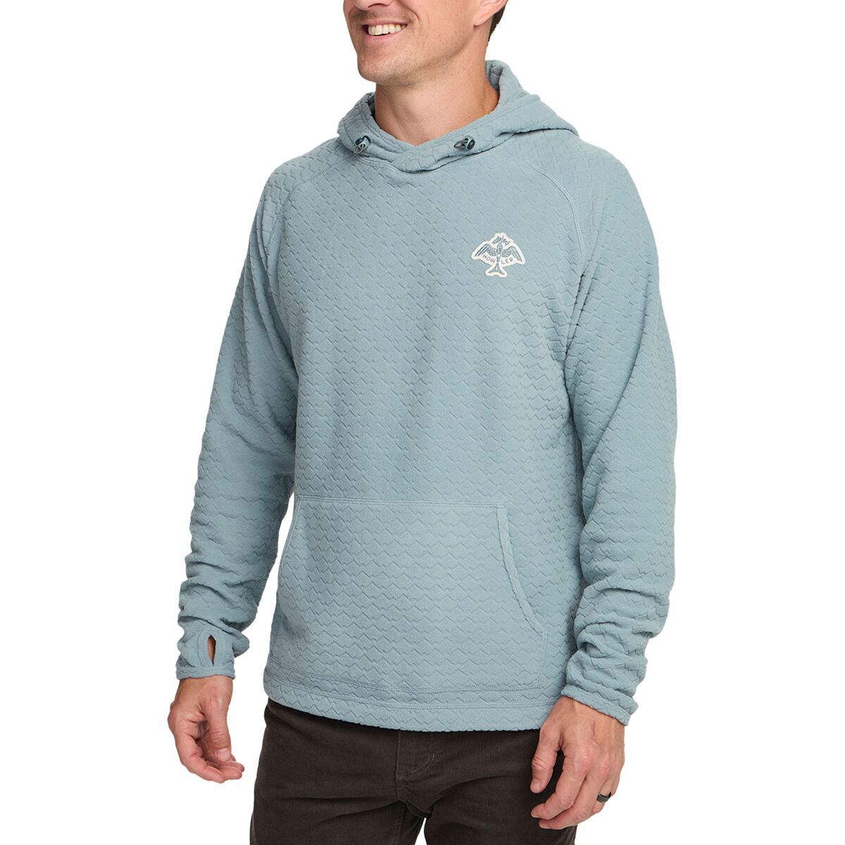 Image of Howler Brothers Palo Duro Fleece Hoodie - Men's Mountain Grid-Iron Blue, M