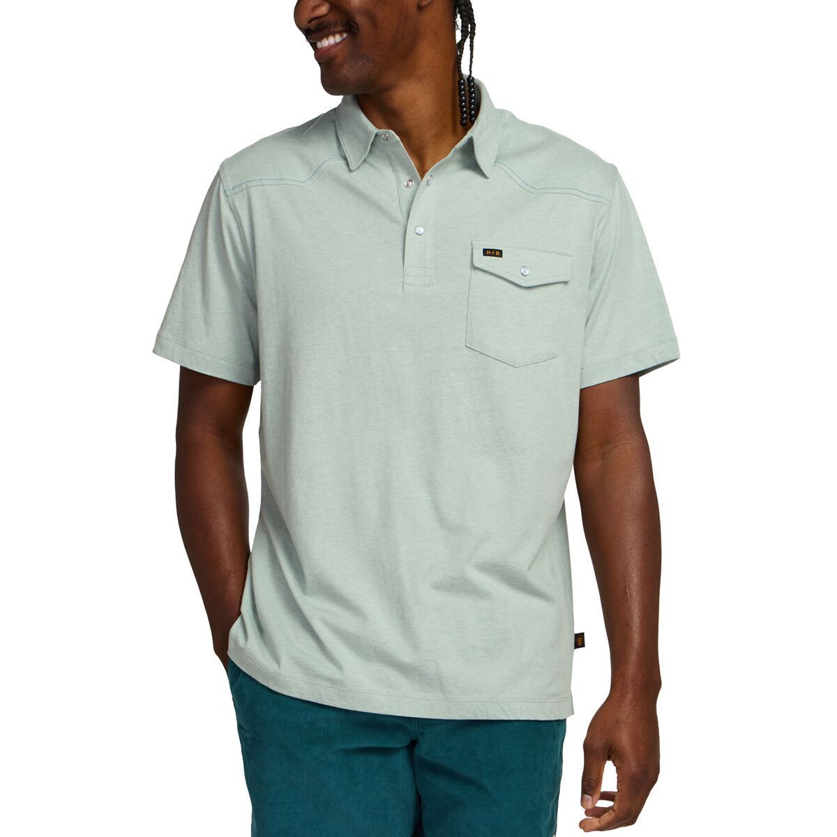 Image of Howler Brothers Ranchero Polo Shirt - Men's Seafoam, M