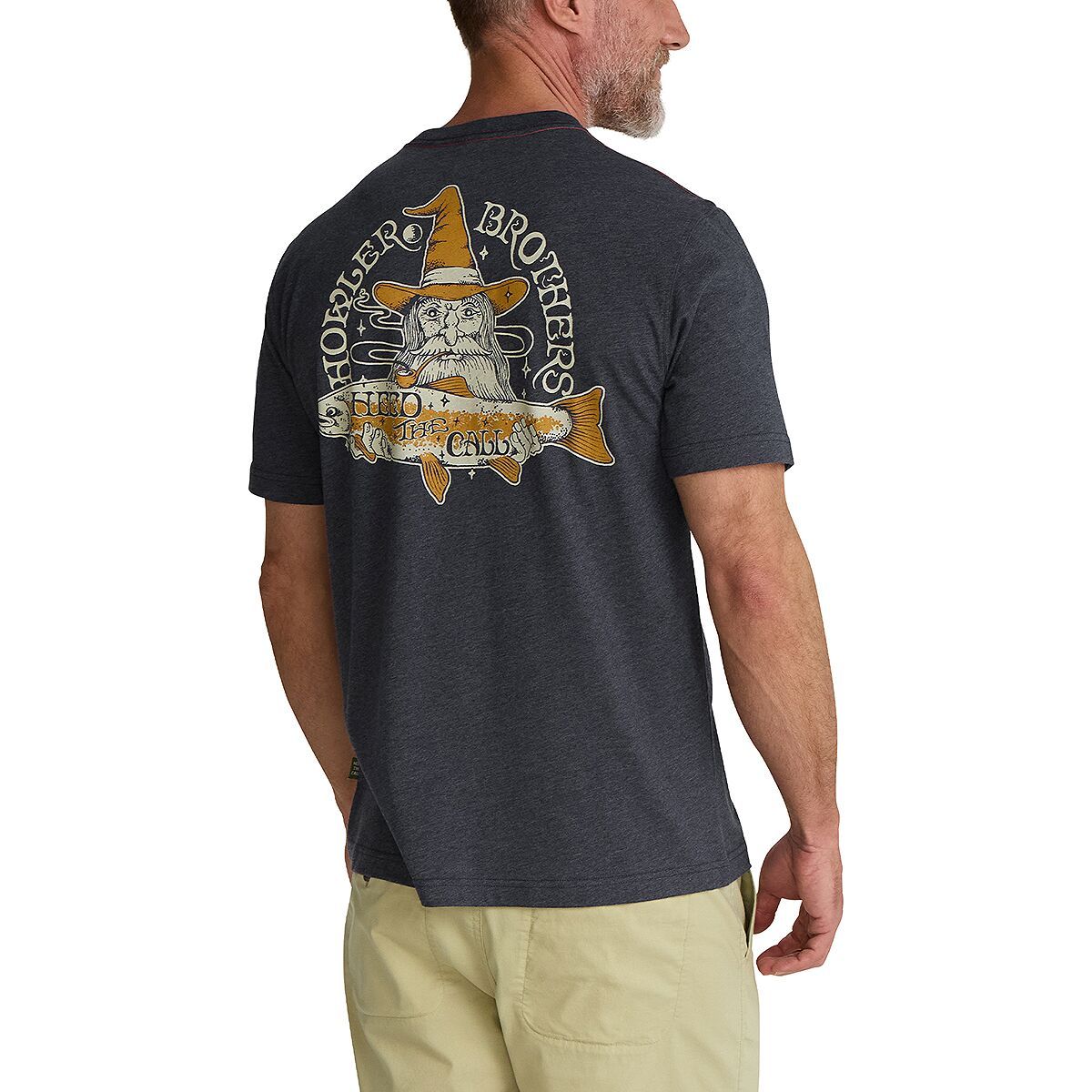 Image of Howler Brothers Select T-Shirt - Men's River Wizard : Navy Heather, XXL