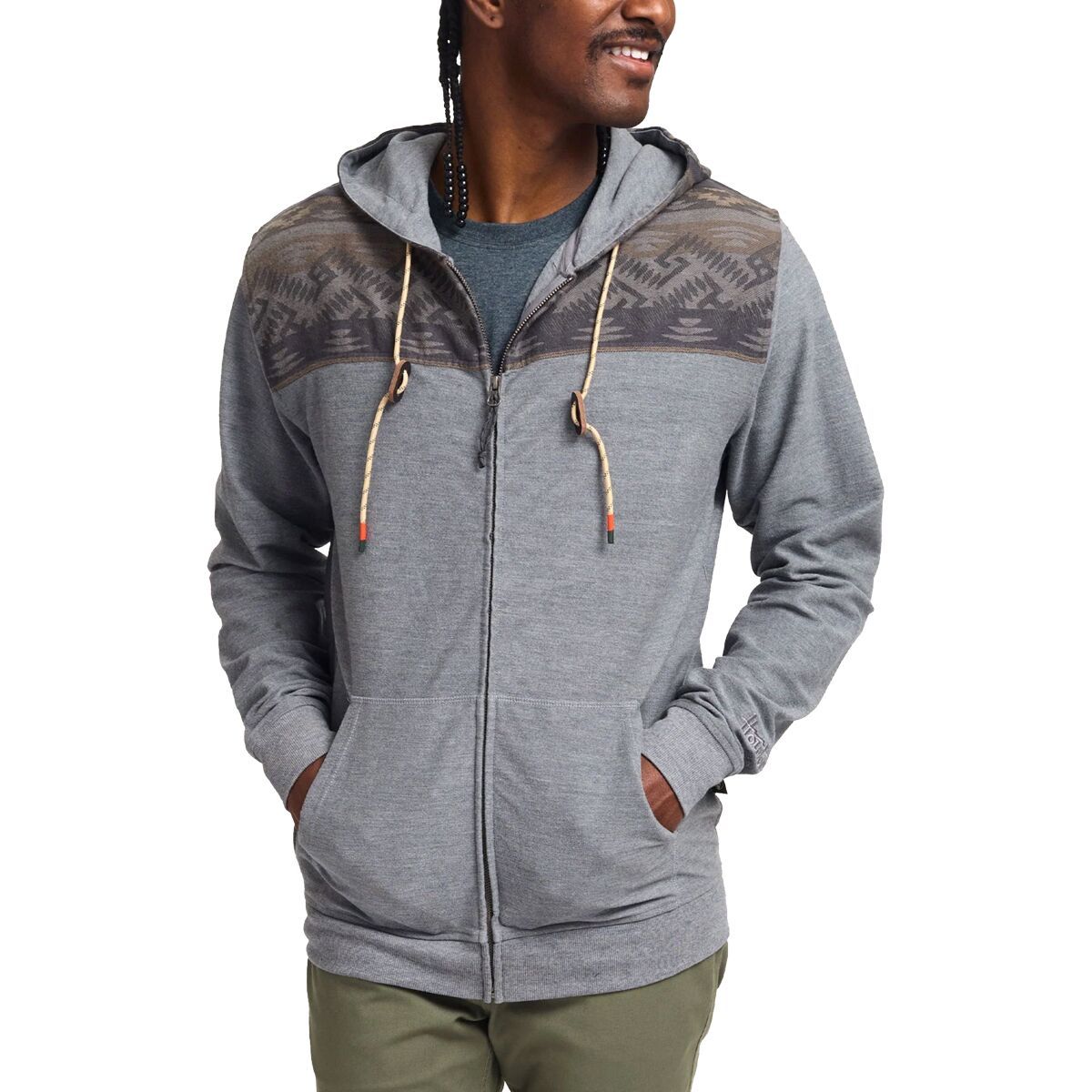 Image of Howler Brothers Shaman Hoodie - Men's Deep Grey/Herrador Jacquard, S