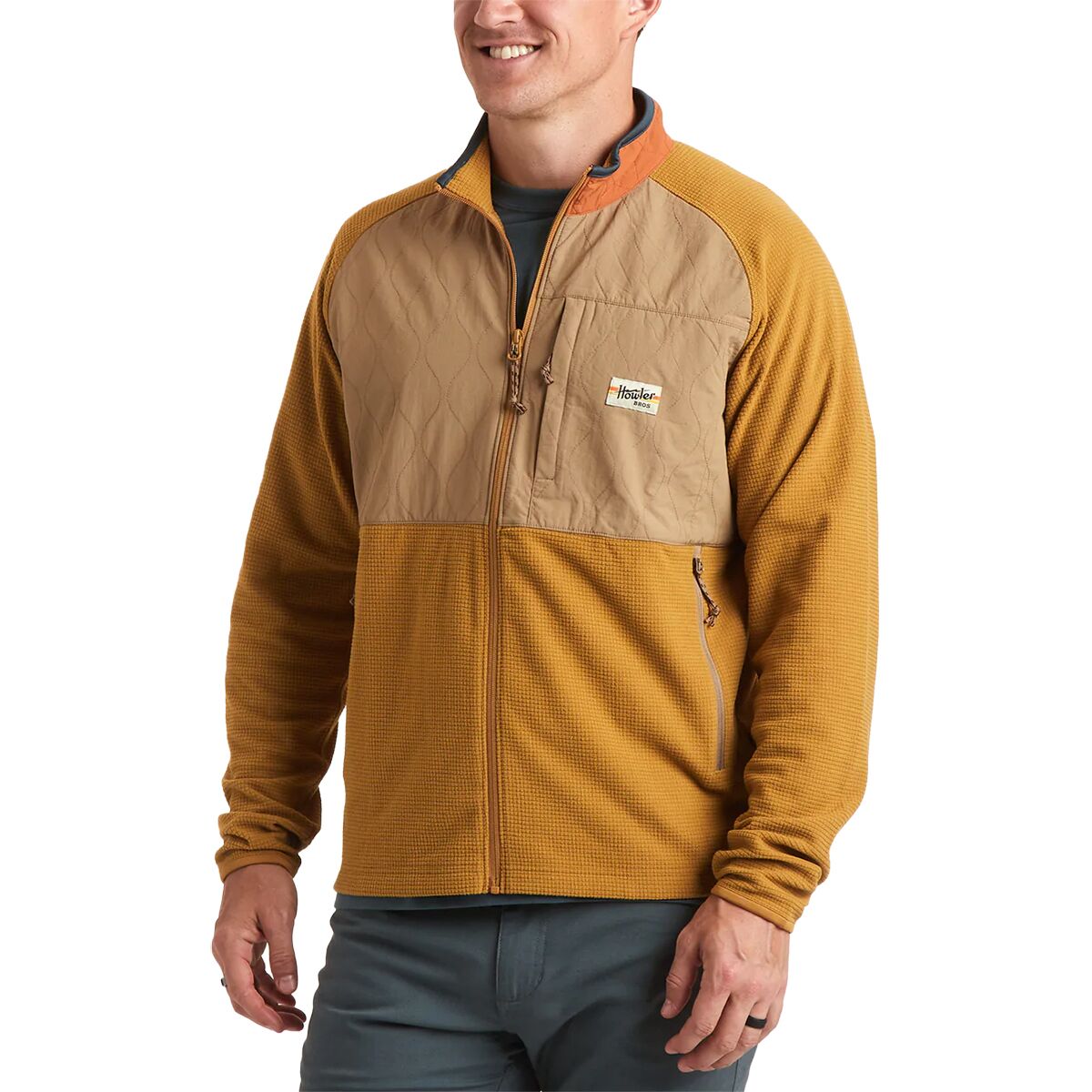Howler Brothers Talisman Fleece: Dijon/Deep Khaki