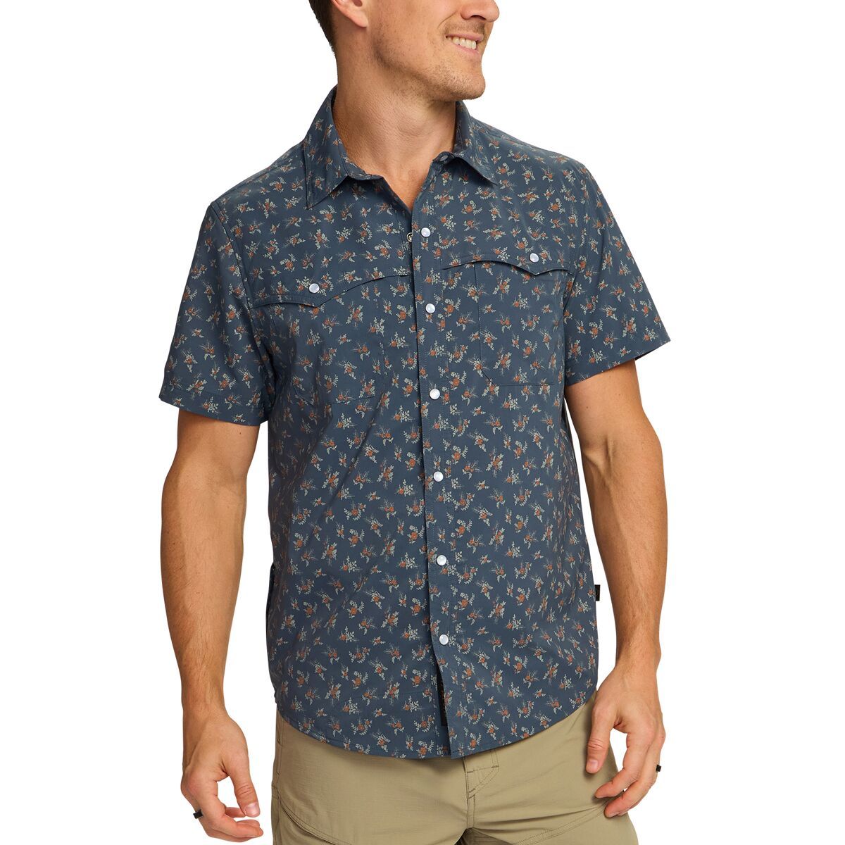 Image of Howler Brothers Open Country Tech Shirt - Men's Rancher Floral/Dark Slate, XL