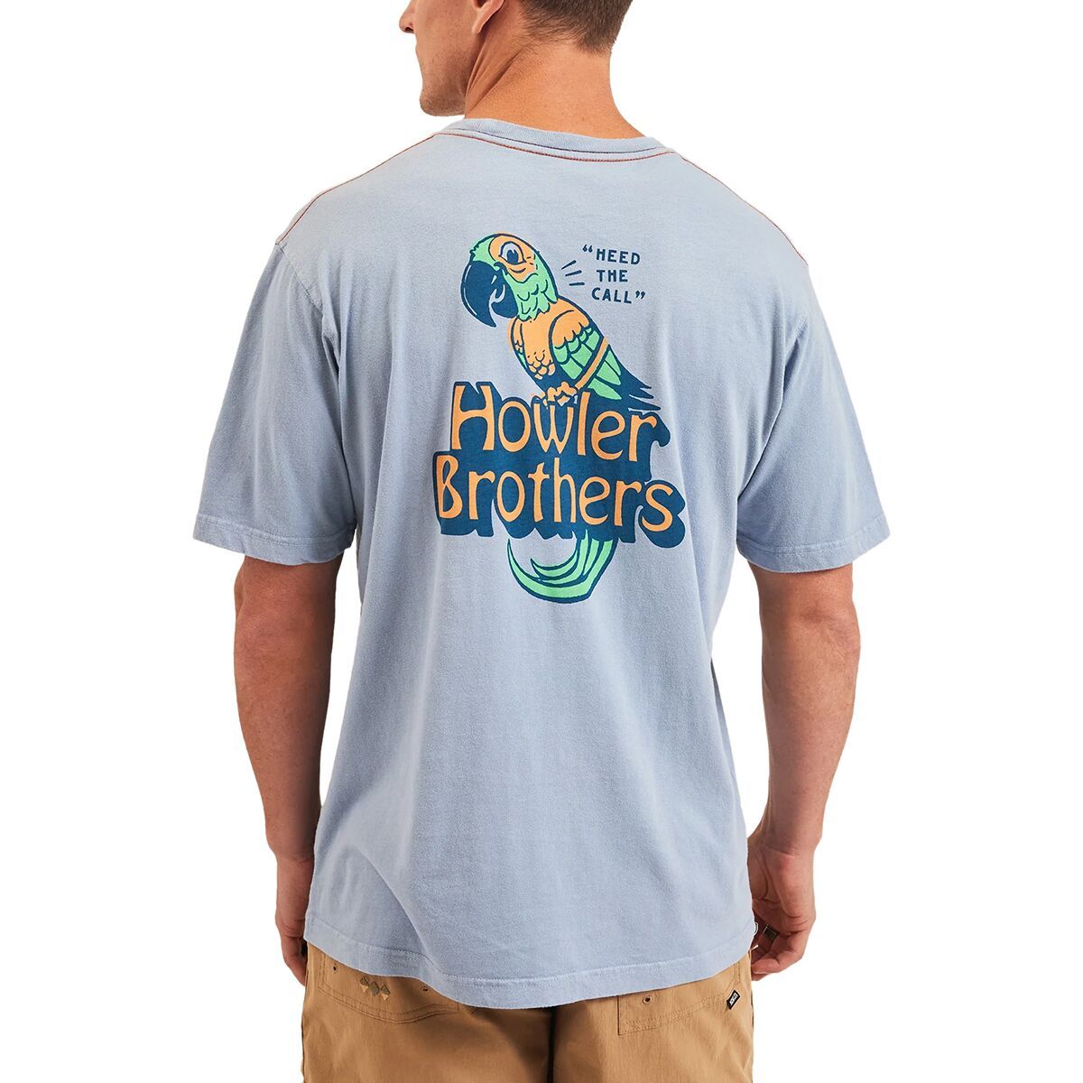 Howler Brothers Cotton T-Shirt - Men's Chatty Bird/Dusty Blue, S