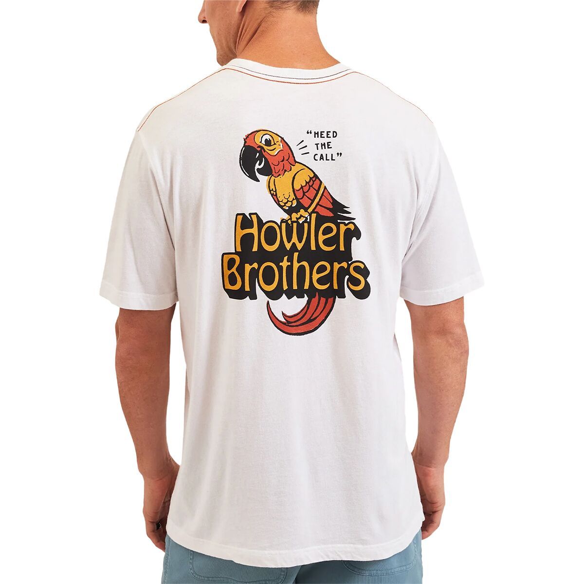 Howler Brothers Cotton T-Shirt - Men's Chatty Bird/Vintage White, L