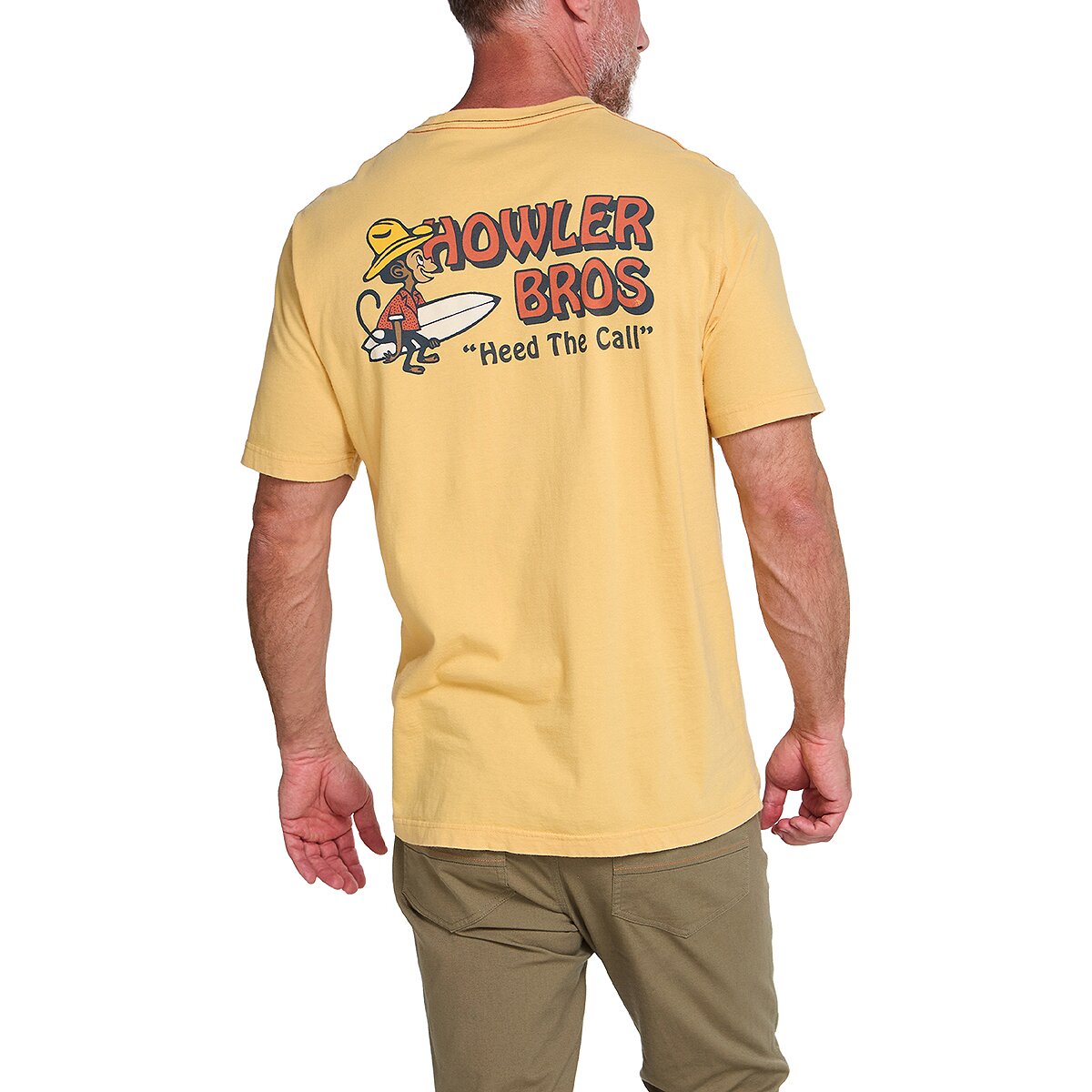 Image of Howler Brothers Cotton T-Shirt - Men's El Monito Surfs/Rattan, L