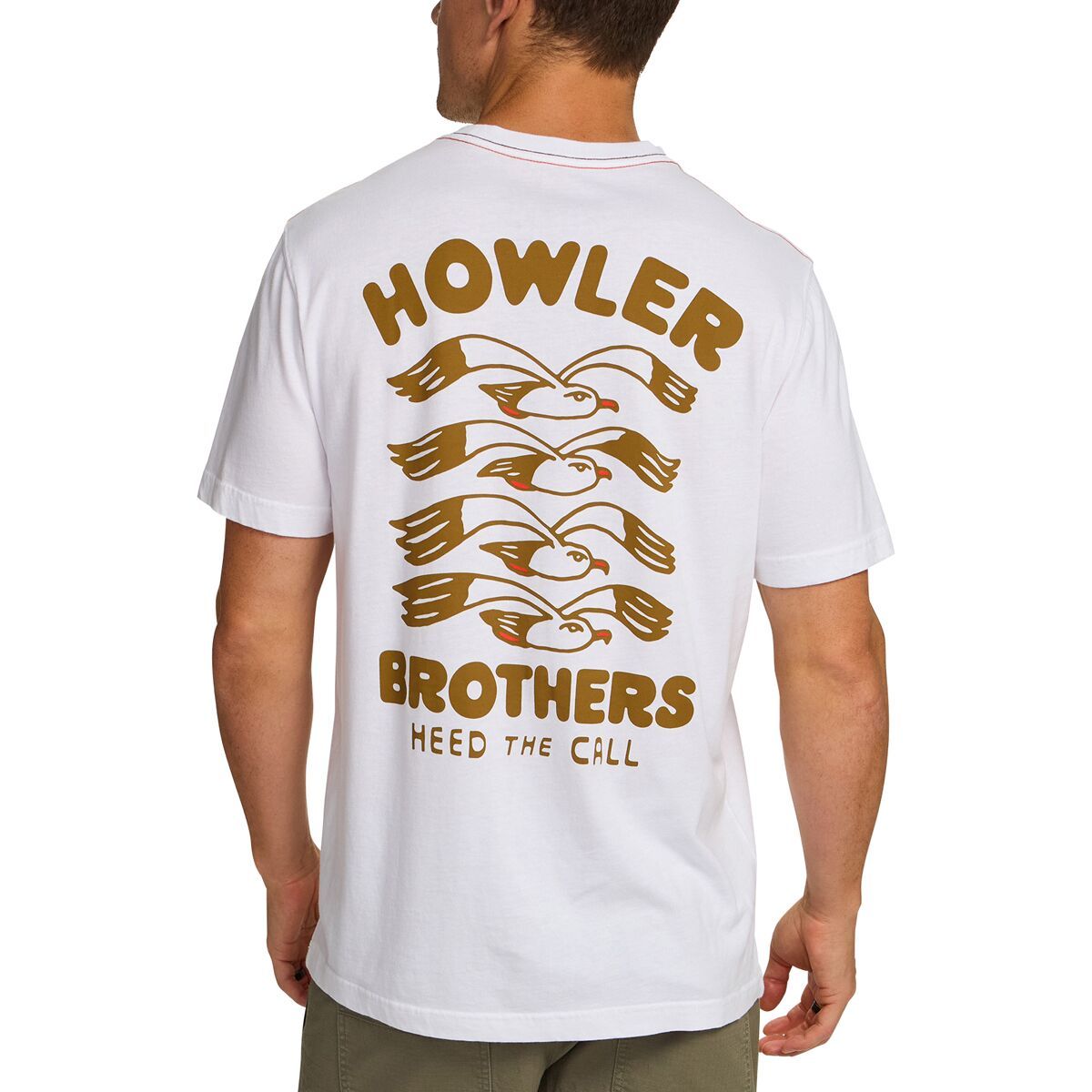 Image of Howler Brothers Cotton T-Shirt - Men's Flocka Seagulls/Vintage White, M