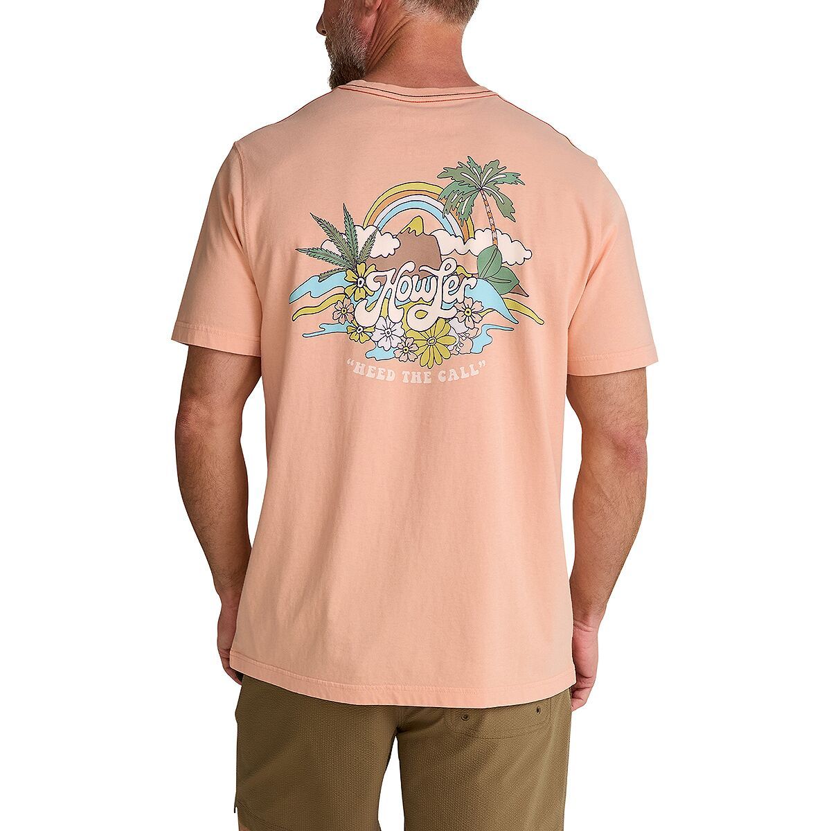 Image of Howler Brothers Cotton T-Shirt - Men's Irie Paradise/Coral, XL
