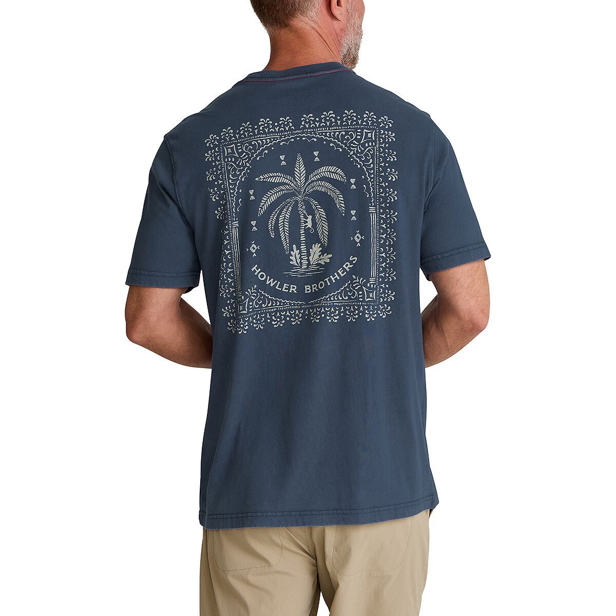 Image of Howler Brothers Cotton T-Shirt - Men's Palmetto Print/Key Largo, M