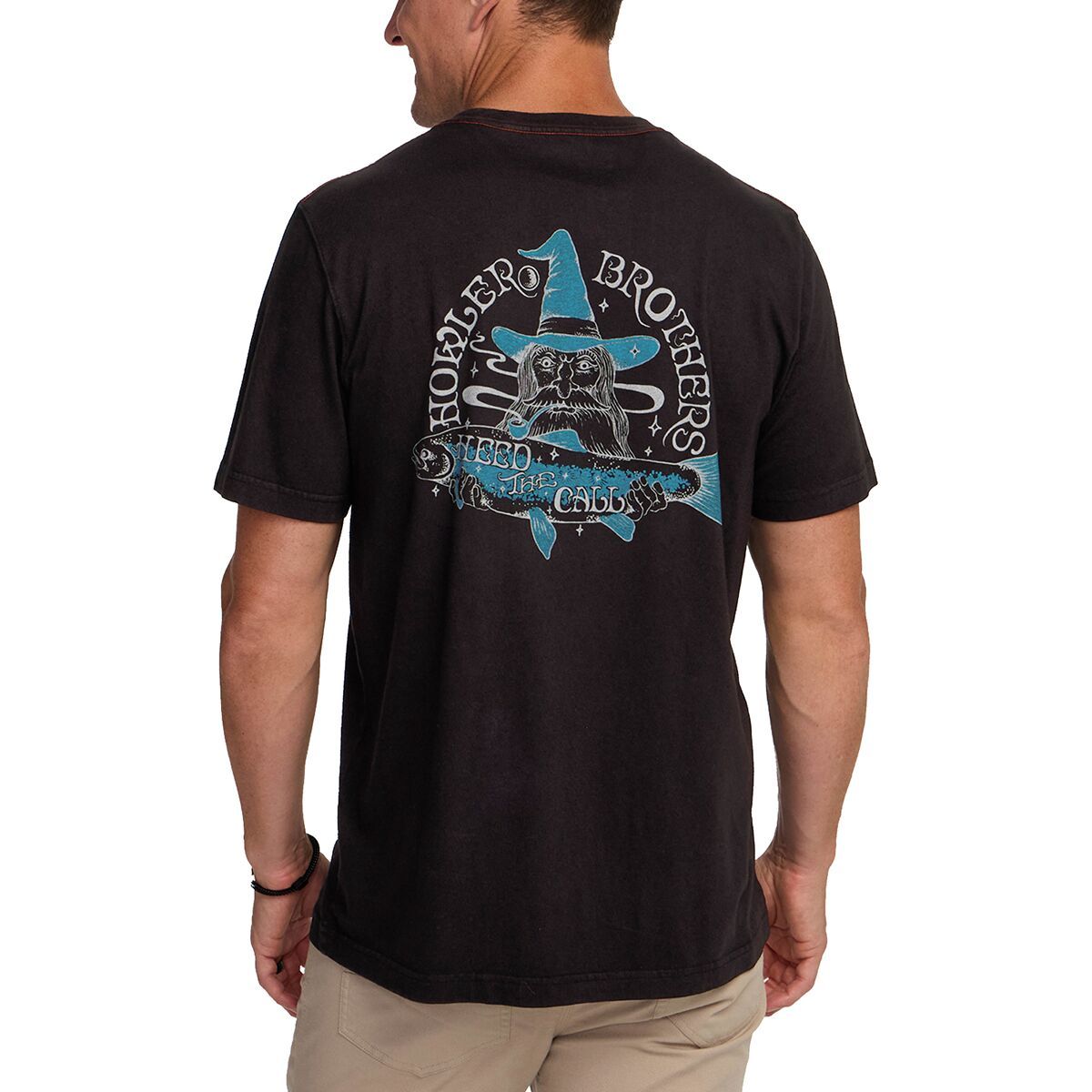 Image of Howler Brothers Cotton T-Shirt - Men's River Wizard-Black, XXL