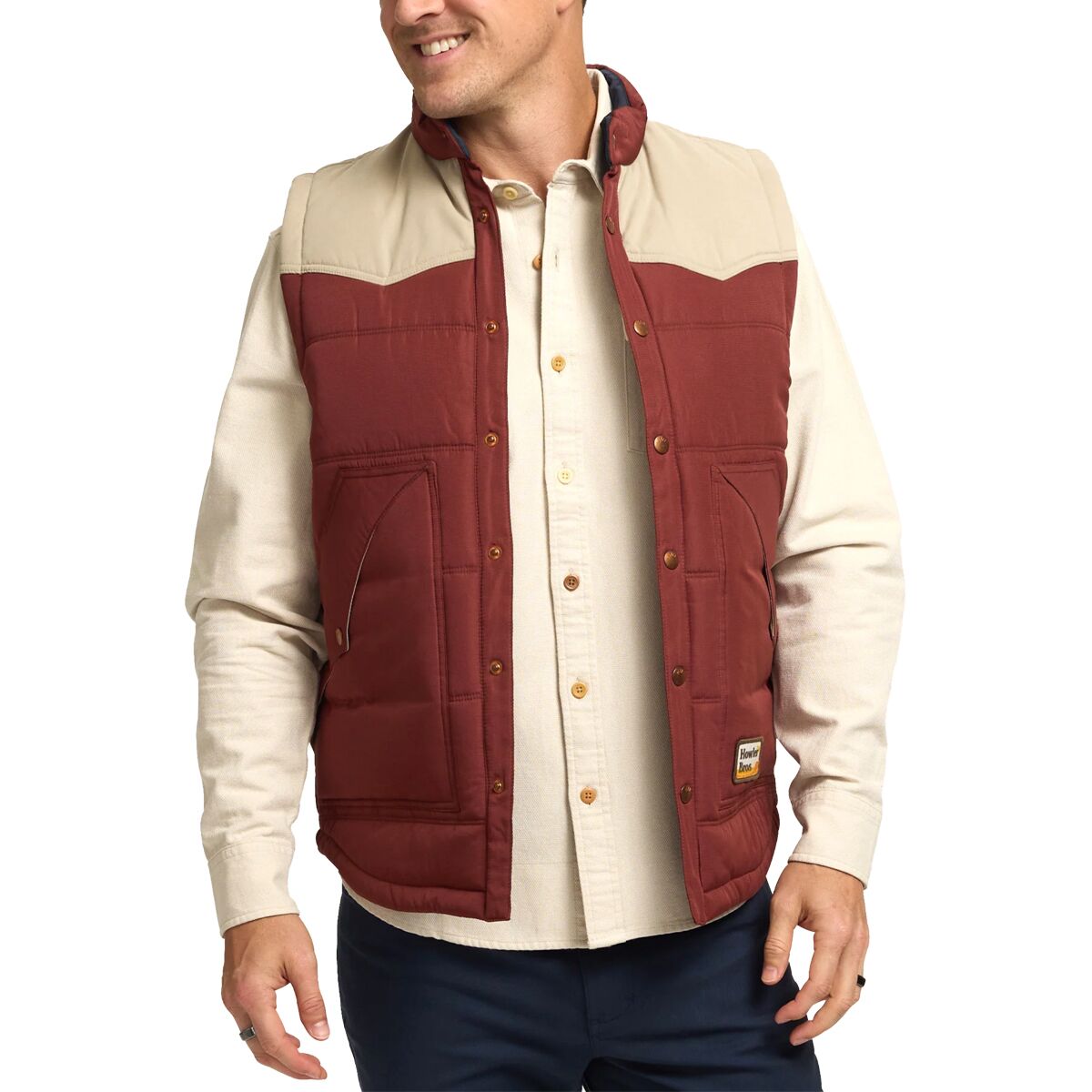Image of Howler Brothers Rounder Vest - Men's Terracotta/Putty, L