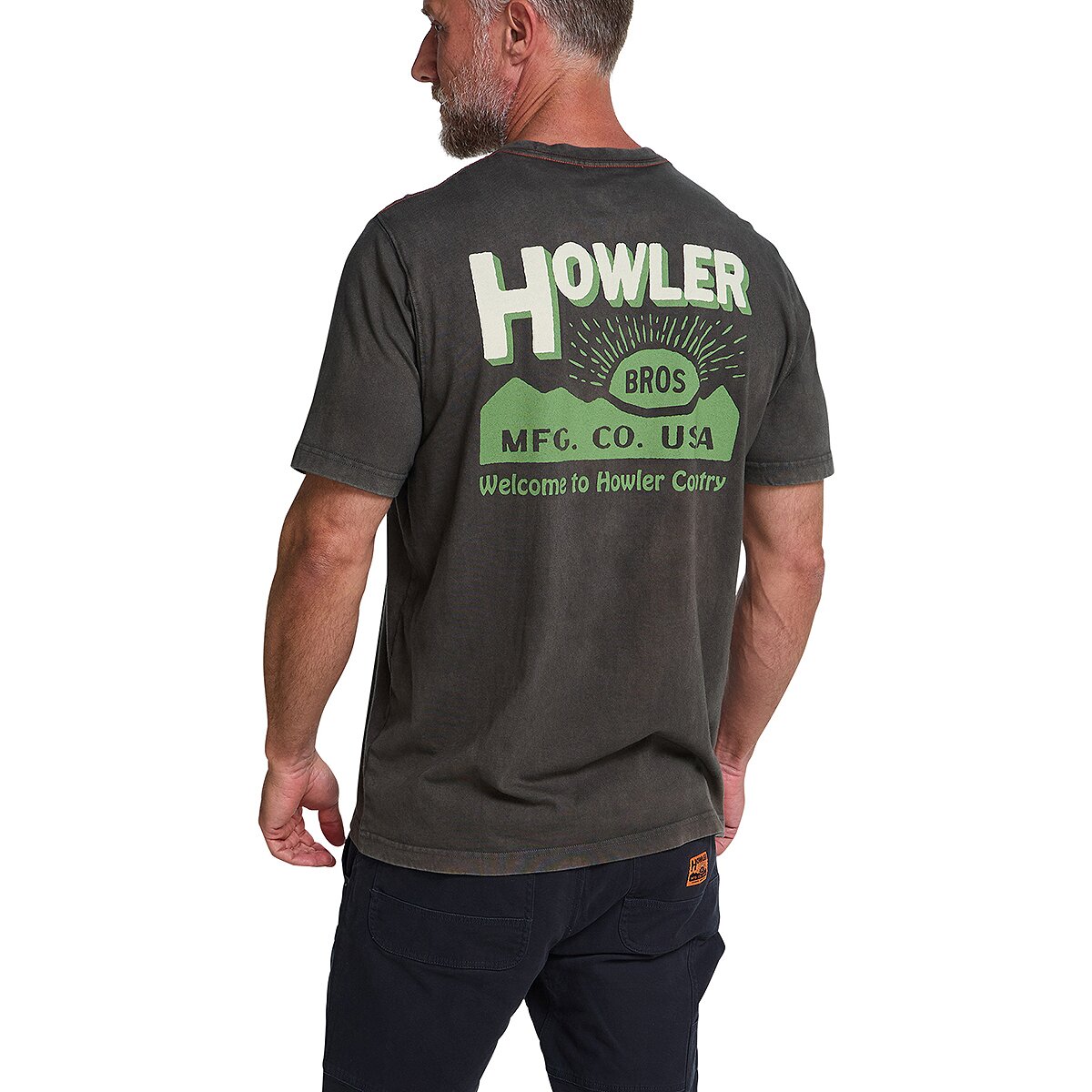 Image of Howler Brothers Cotton Pocket T-Shirt - Men's HB Mfg. Co./Antique Black, XL
