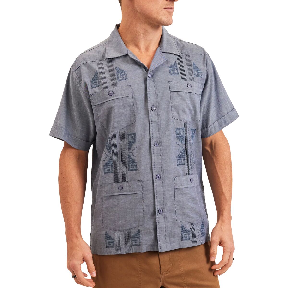Howler Brothers Howler Brothers Guayabera Shirt - Men's Indigo Blue Oxford, S