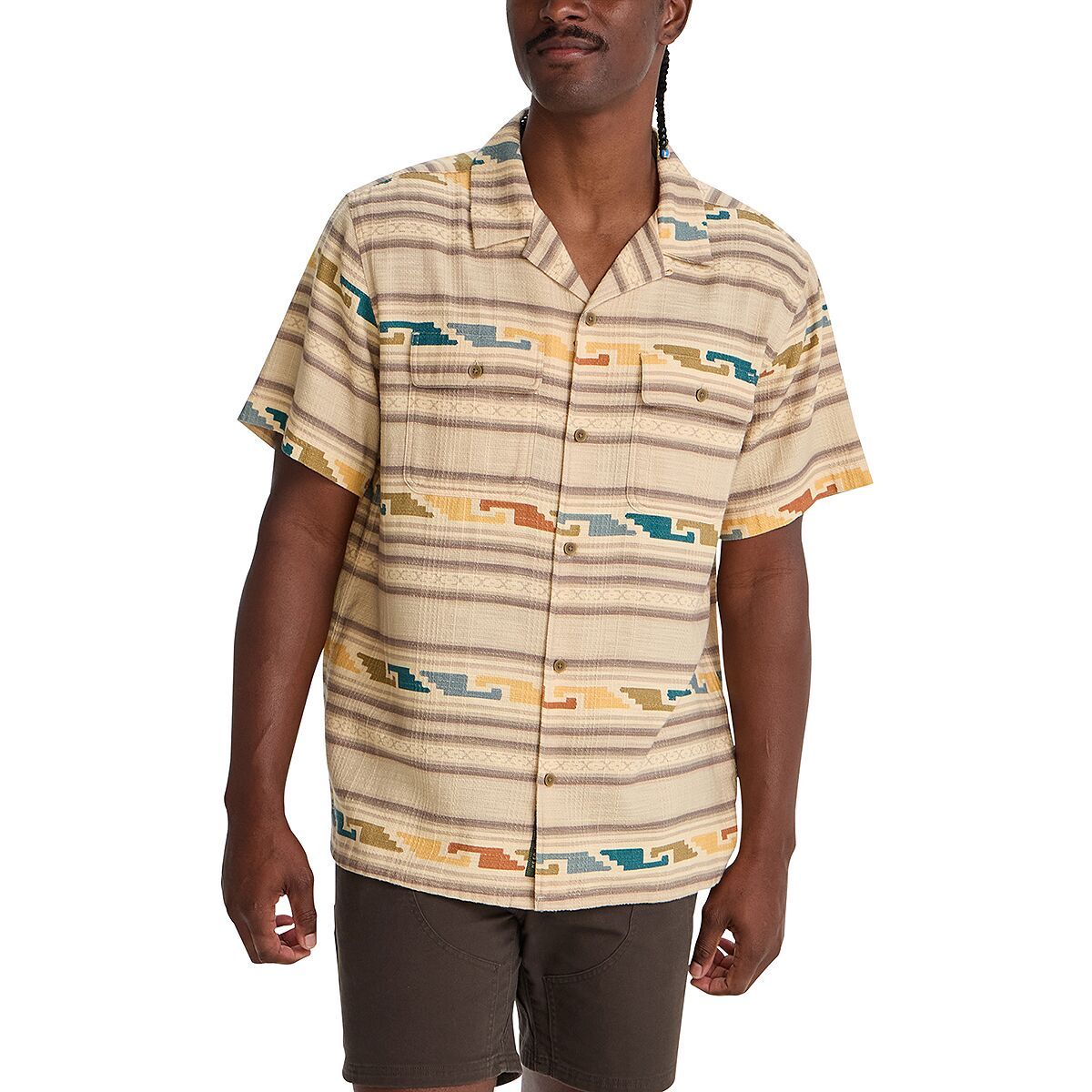 Image of Howler Brothers Shores Club Shirt - Men's Temple Tracks/Natural, L