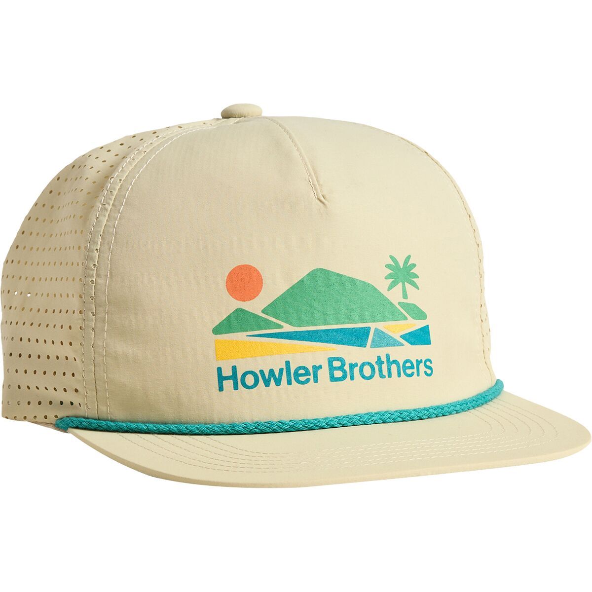 Image of Howler Brothers Aperture Tech Strapback Hat Bahia de Howler : Stone, One Size