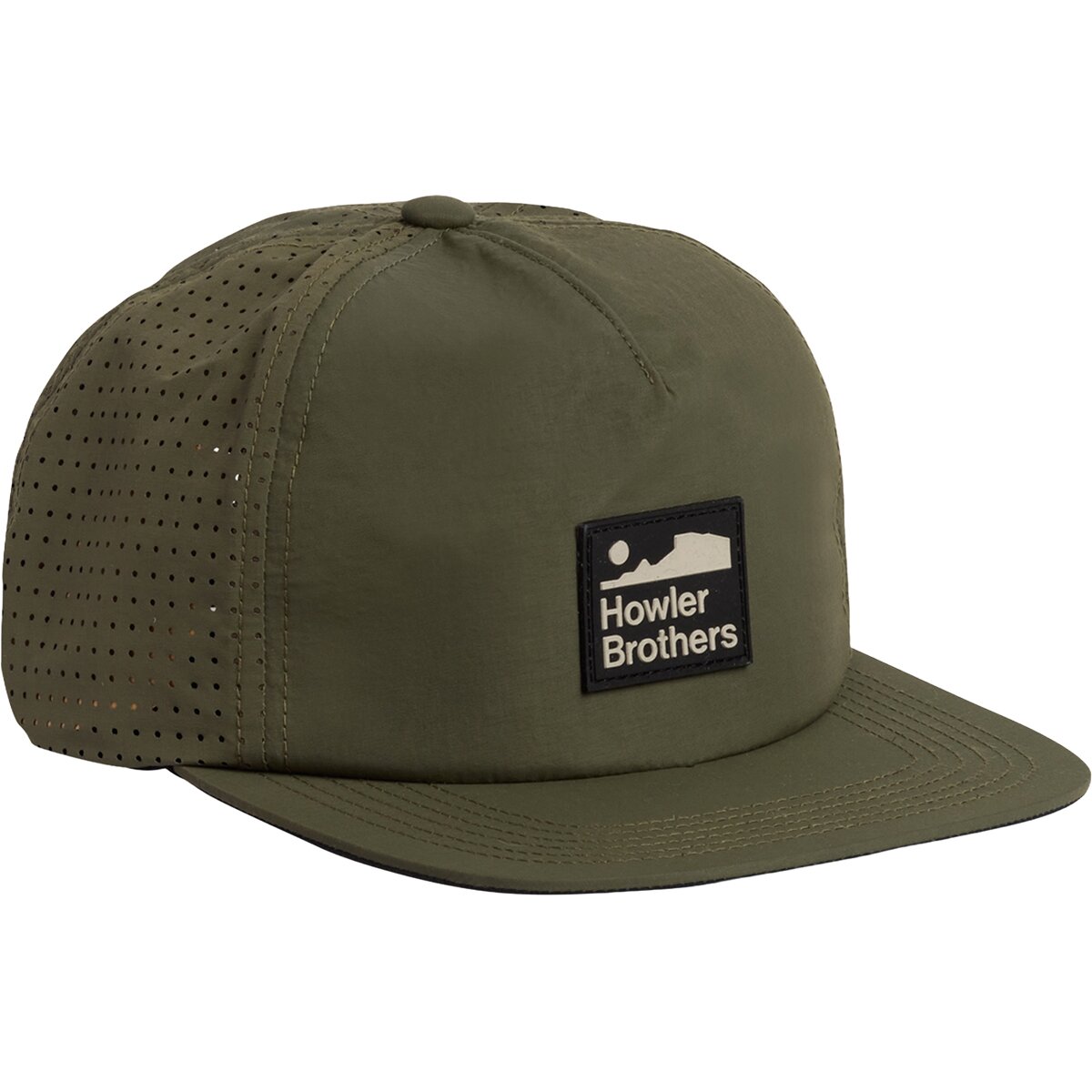 Image of Howler Brothers Aperture Tech Strapback Hat Howler Arroyo : Faded Olive, One Size