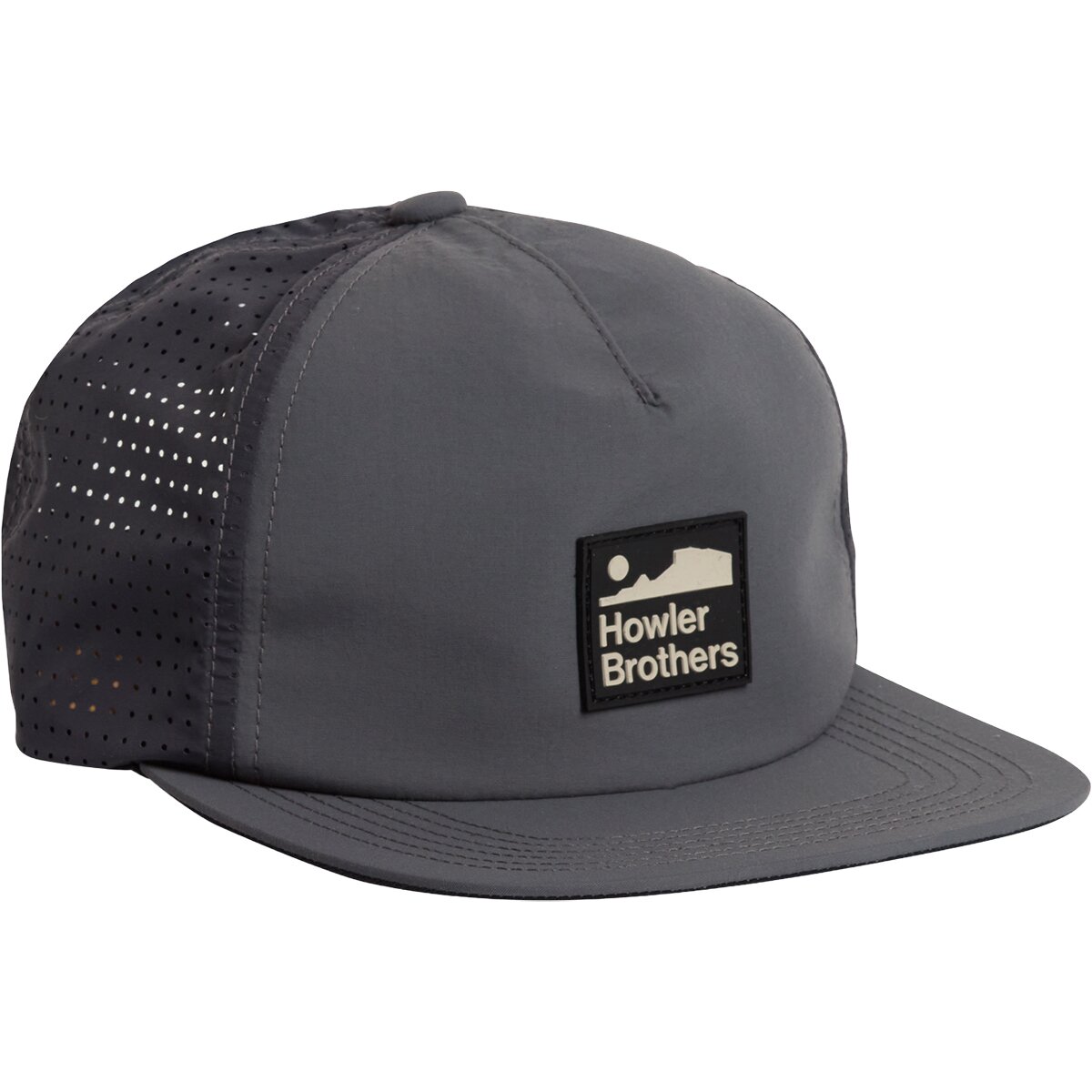 Image of Howler Brothers Aperture Tech Strapback Hat Howler Arroyo : Gunmetal/Midnight, One Size