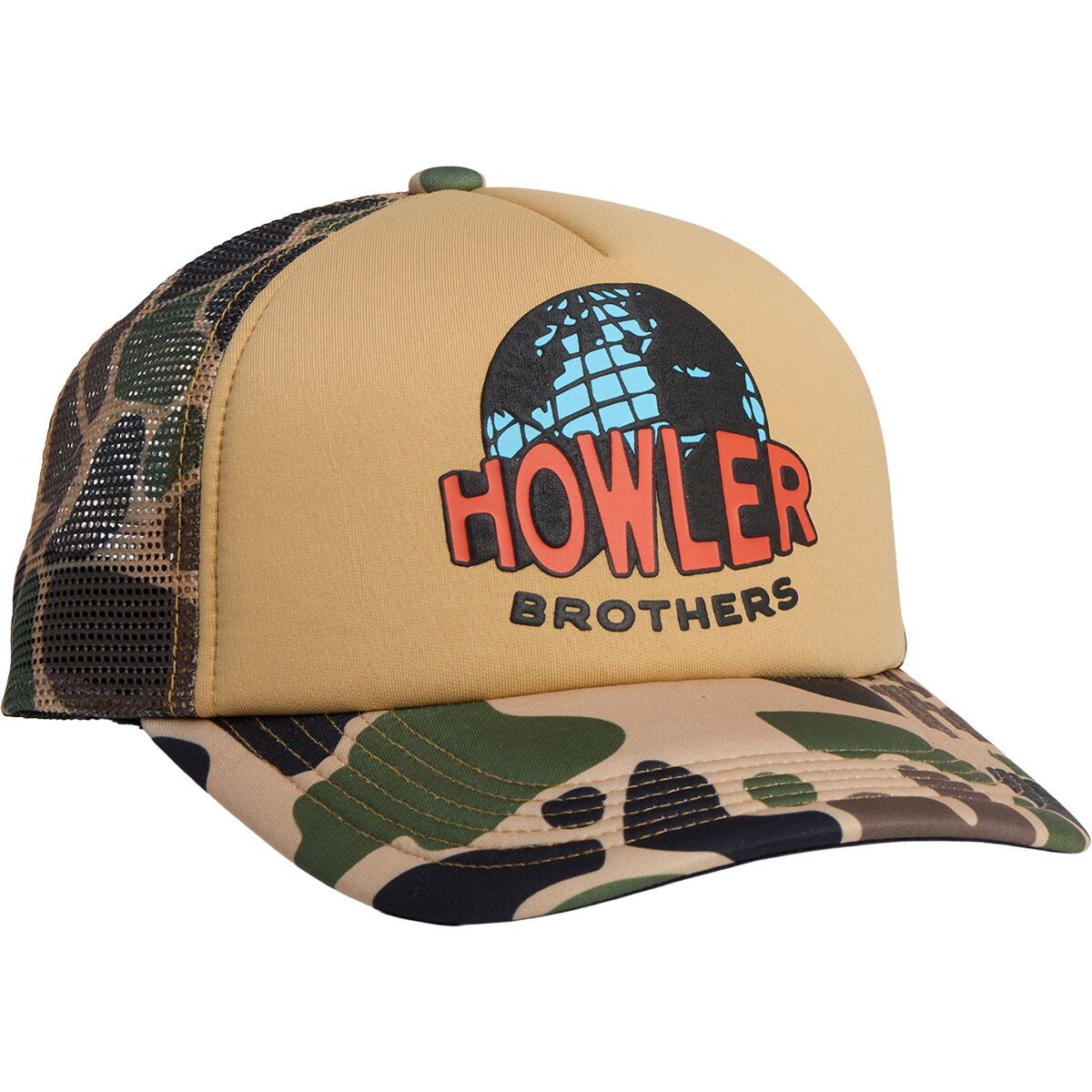 Image of Howler Brothers Foam Dome Hat Worldwide Howler Camo, One Size