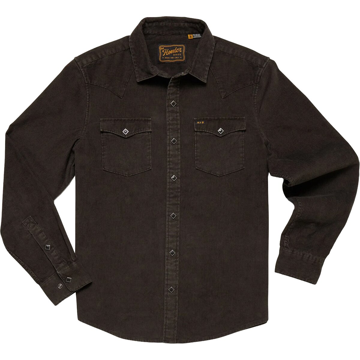 Image of Howler Brothers Banning Corduroy Snapshirt - Men's Antique Black, S