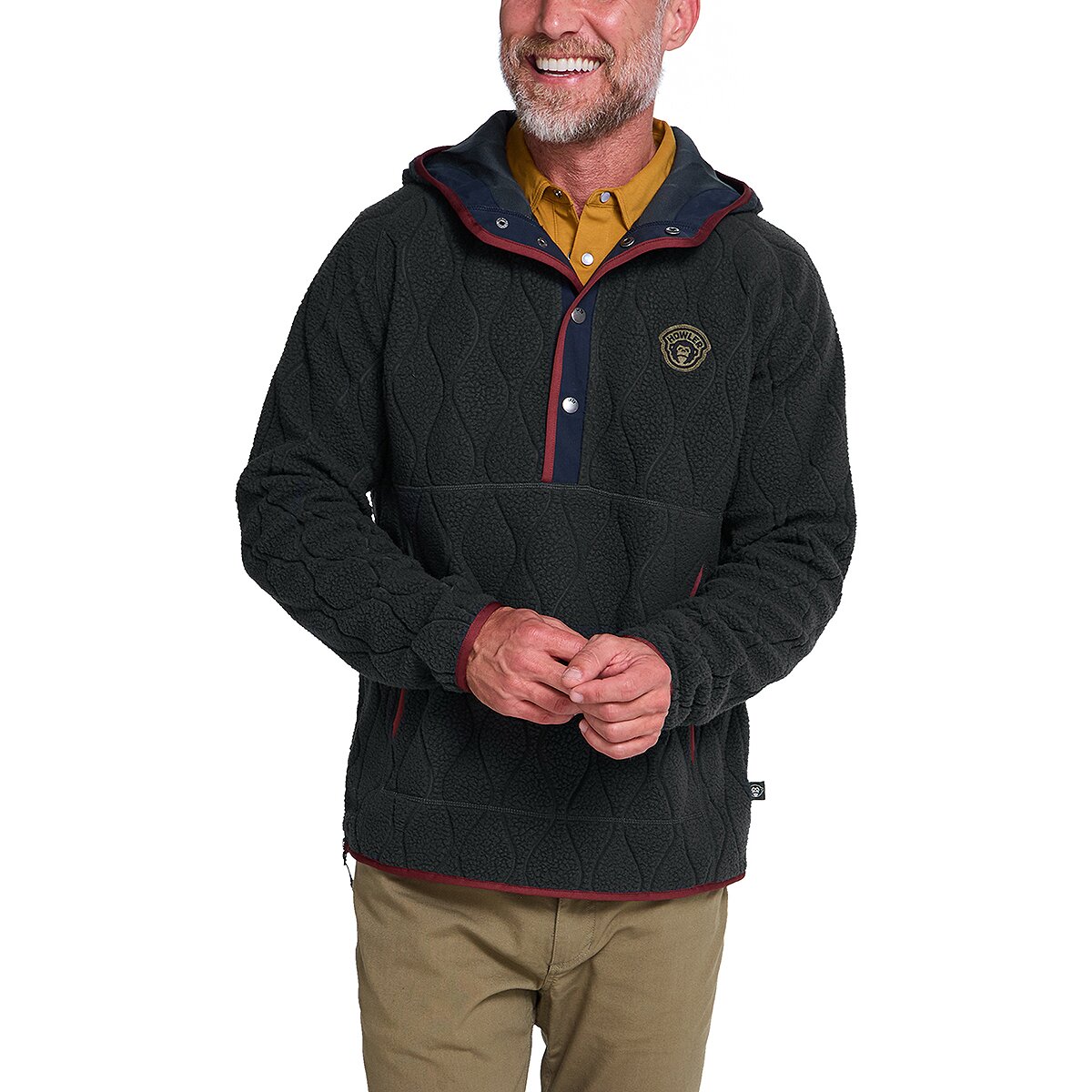 Howler Brothers Chisos Hooded Pullover - Men's Capillary Waves/Antique Black, XL