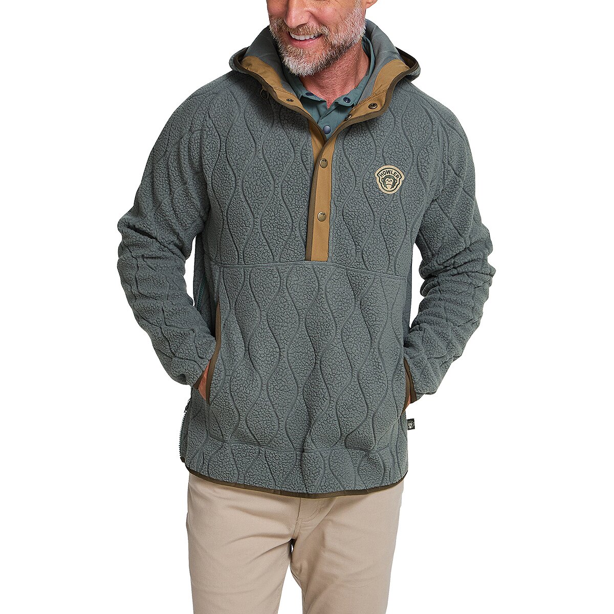 Image of Howler Brothers Chisos Hooded Pullover - Men's Capillary Waves/Stormy Sea, S