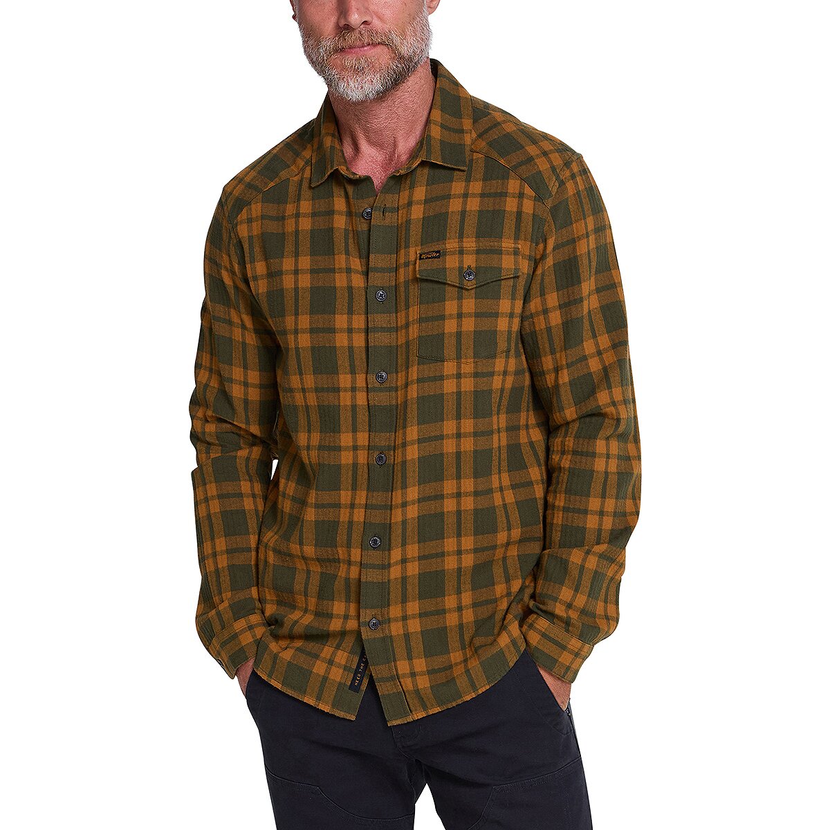 Image of Howler Brothers La Grange Lightweight Flannel Shirt - Men's Cohen Plaid/Forest, M