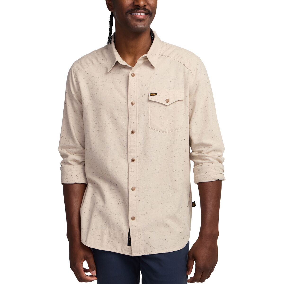 Image of Howler Brothers La Grange Lightweight Flannel Shirt - Men's Speckled Sand, M