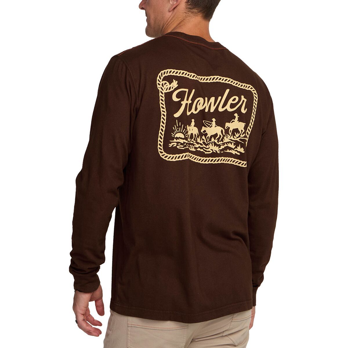 Image of Howler Brothers Long-Sleeve T-Shirt - Men's Howler Posse-Mahogany, XXL