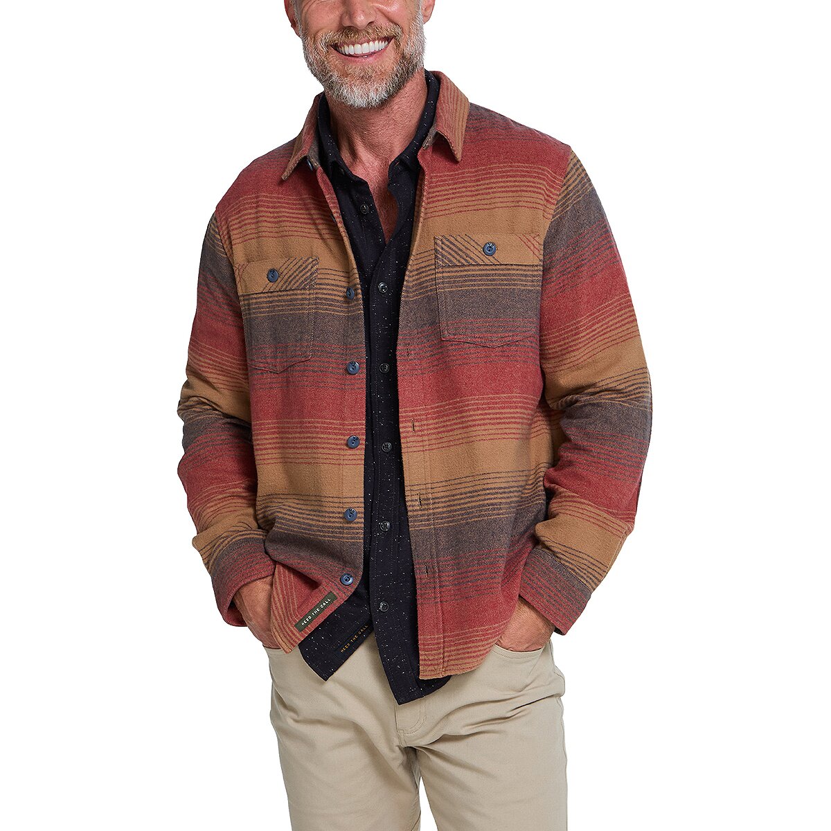 Image of Howler Brothers Rodanthe Blanket Flannel Shirt - Men's New Horizon/Sundown, S