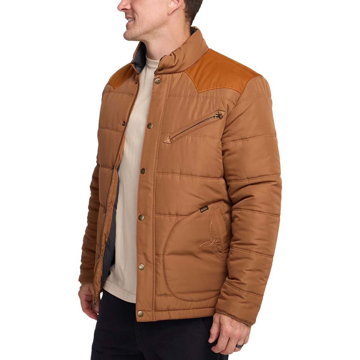 Image of Howler Brothers Rounder Quilted Jacket - Men's Duck Brown/Rust, S