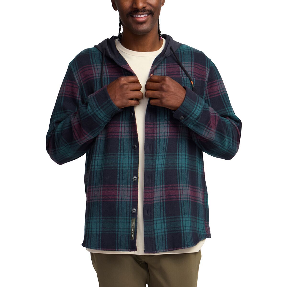 Image of Howler Brothers Salvo Hooded Blanket Flannel Shirt - Men's Mesa PlaidMidnight, XXL