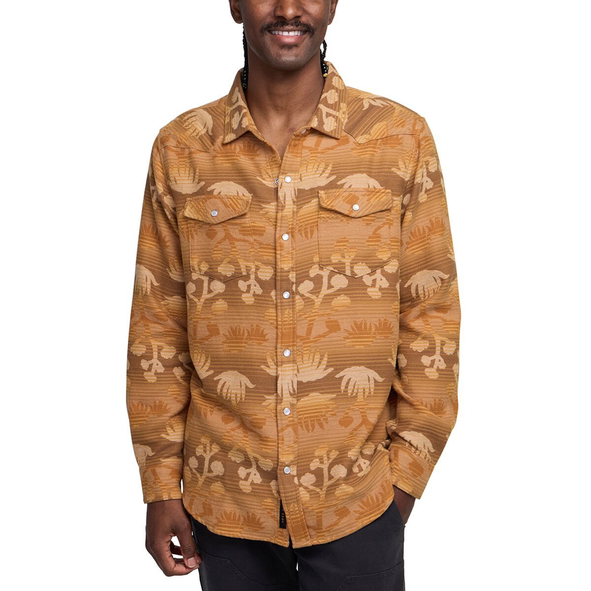 Image of Howler Brothers Sheridan Flannel Shirt - Men's Maguey Mirage-Camel, S