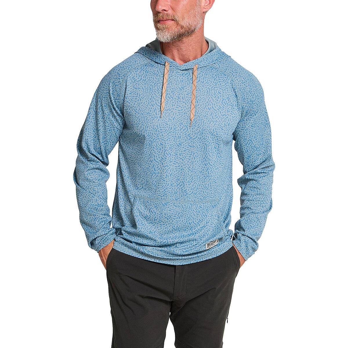 Image of Howler Brothers Loggerhead Hoodie - Men's Pond Patterns/Iron Blue, S
