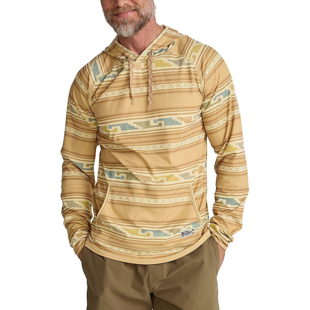Image of Howler Brothers Loggerhead Hoodie - Men's Temple Tracks/Camel, XXL
