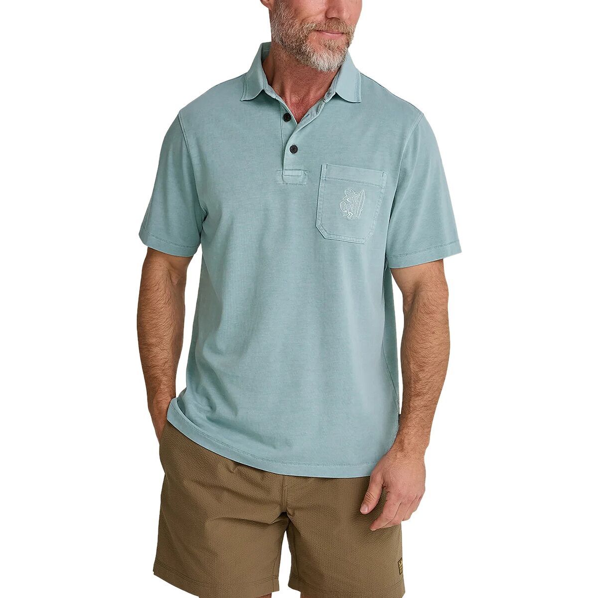 Image of Howler Brothers Pilgrimage Polo - Men's Riviera Blue, M