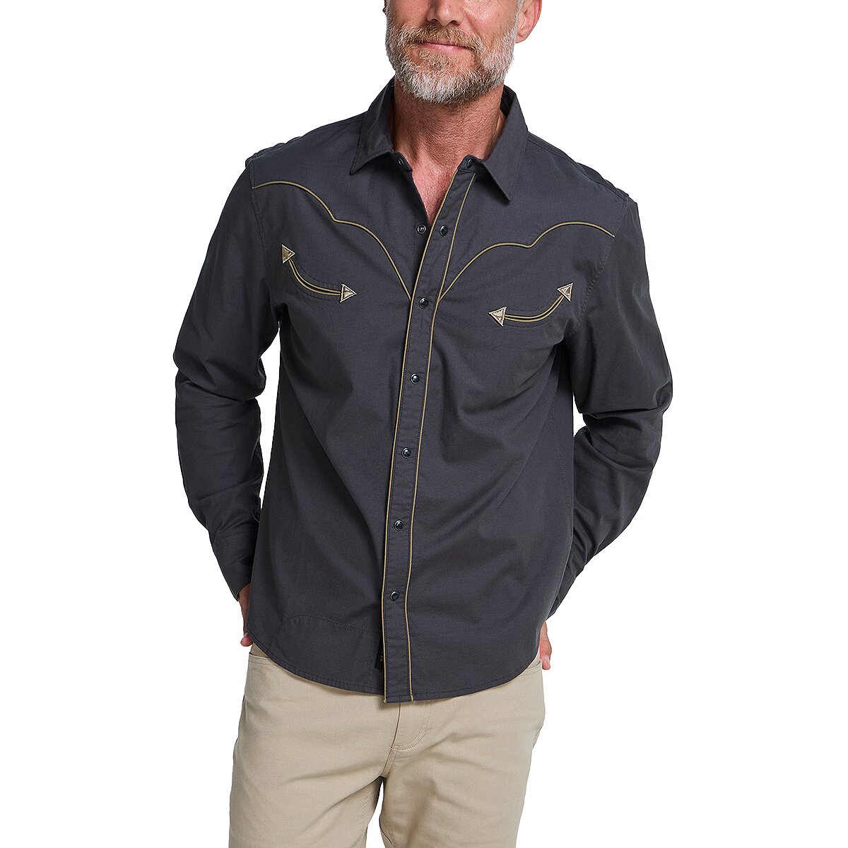 Image of Howler Brothers Broncbuster Long-Sleeve Snapshirt - Men's Moonless Night, S