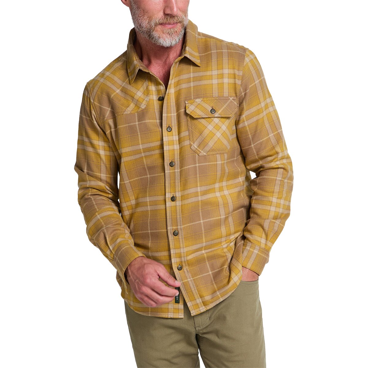 Image of Howler Brothers Harker's Flannel Shirt - Men's Kempton Plaid/Otter, M